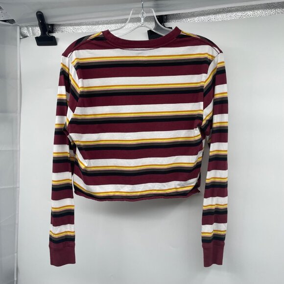 Vans Womens Striped Crop Top Long Sleeve Logo Multicolor Size Small - Picture 7 of 8